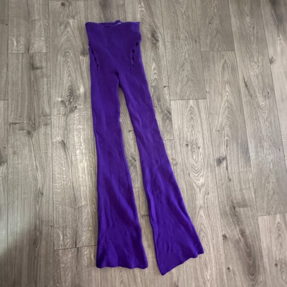 High-Waited Button-Detail Trouer - Purple - Picture 5 of 8